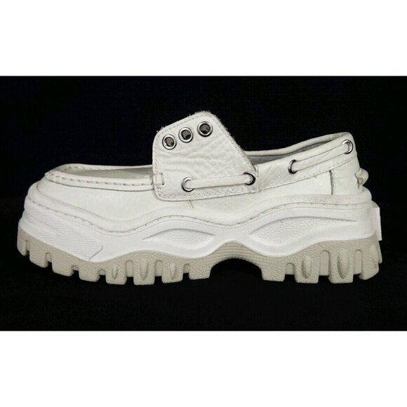 Eytys Mykonos Loafers 35 5.5 White Grained Leather Shoes - Picture 7 of 11